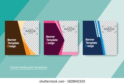 set banner social media post design,vector illustrations.