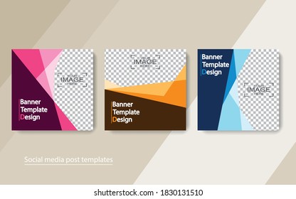 set banner social media post design,vector illustrations.