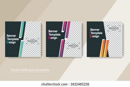 set banner social media post design,vector illustrations.