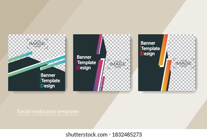 set banner social media post design,vector illustrations.