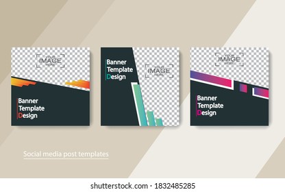 set banner social media post design,vector illustrations.