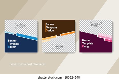 set banner social media post design,vector illustrations.