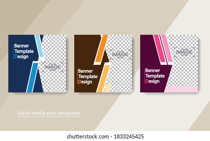 set banner social media post design,vector illustrations.