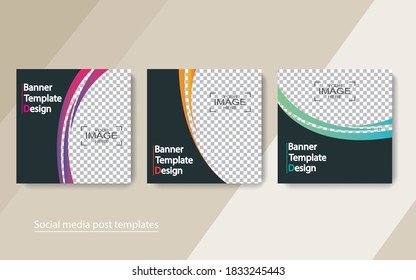 set banner social media post design,vector illustrations.