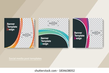 set banner social media post design,vector illustrations.