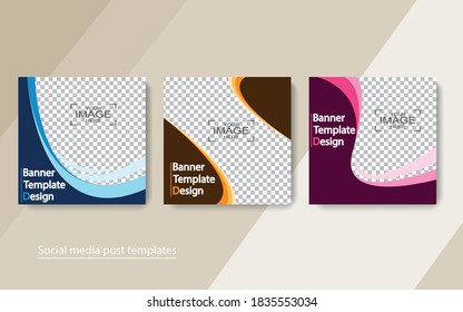 set banner social media post design,vector illustrations.
