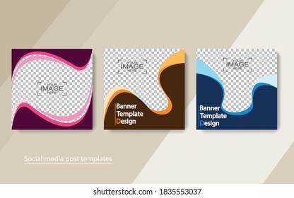 set banner social media post design,vector illustrations.