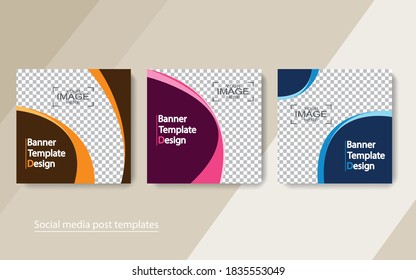 set banner social media post design,vector illustrations.