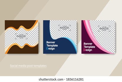set banner social media post design,vector illustrations.