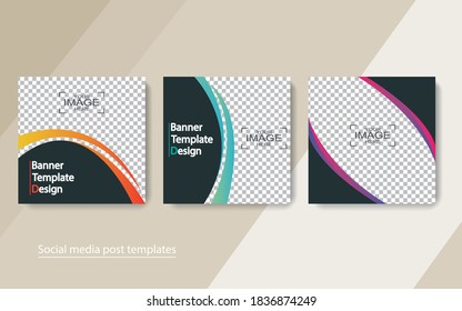 set banner social media post design,vector illustrations.