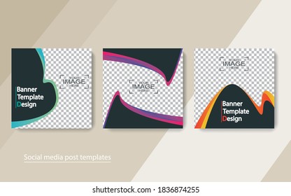 set banner social media post design,vector illustrations.