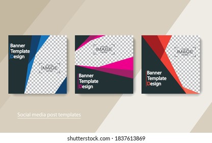 set banner diseño de publicaciones en medios sociales, ilustraciones vectoriales.