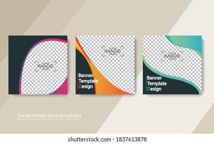 set banner social media post design,vector illustrations.