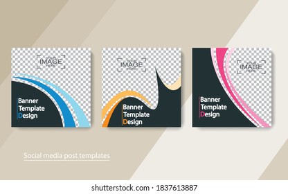 set banner social media post design,vector illustrations.