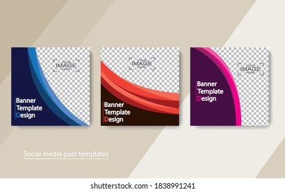 set banner social media post design,vector illustrations.