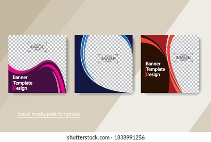 set banner social media post design,vector illustrations.