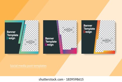 set banner social media post design,vector illustrations.