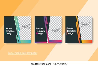 set banner social media post design,vector illustrations.