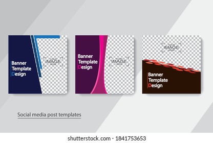 set banner social media post design,vector illustrations.