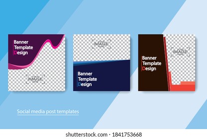 set banner social media post design,vector illustrations.