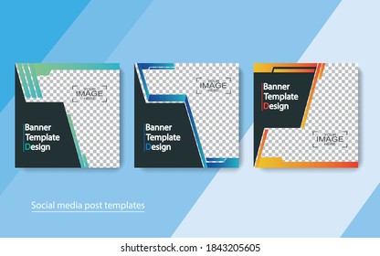 set banner social media post design,vector illustrations.