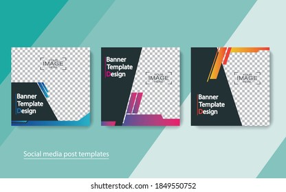 set banner social media post design,vector illustrations.