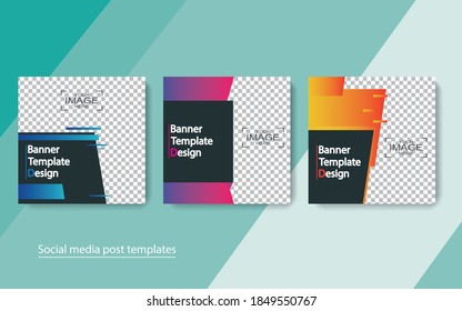 set banner social media post design,vector illustrations.
