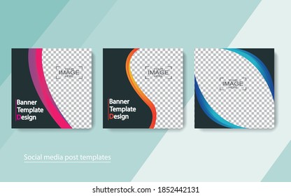 set banner social media post design,vector illustrations.