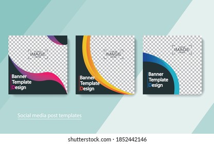 set banner social media post design,vector illustrations.