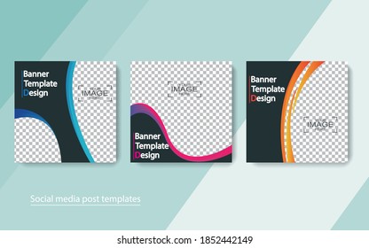 set banner social media post design,vector illustrations.