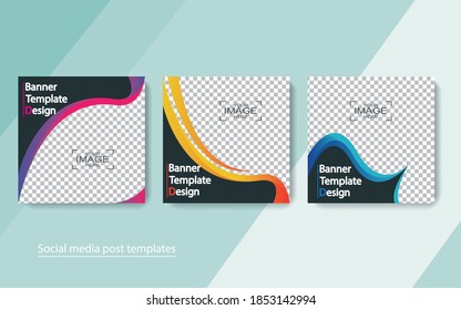 set banner social media post design,vector illustrations.