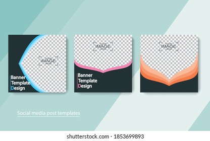 set banner social media post design,vector illustrations.