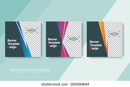 set banner social media post design,vector illustrations.
