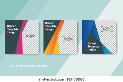 set banner social media post design,vector illustrations.