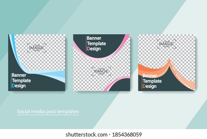 set banner social media post design,vector illustrations.