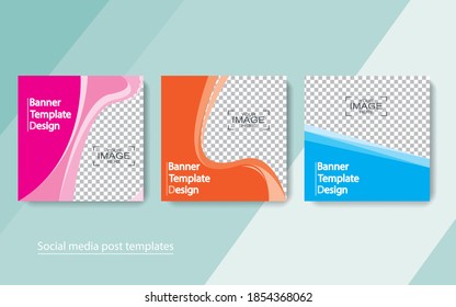 set banner social media post design,vector illustrations.