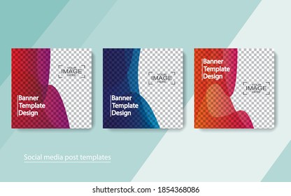 set banner social media post design,vector illustrations.