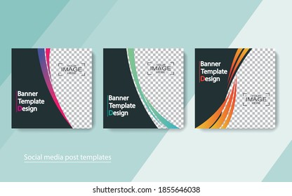 set banner diseño de publicaciones en medios sociales, ilustraciones vectoriales.
