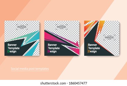 set banner social media post design,vector illustrations.