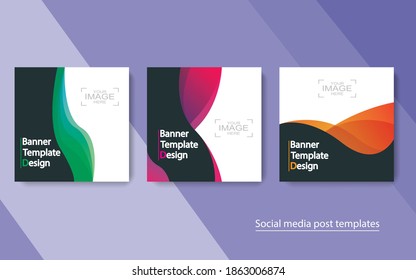 set banner social media post design,vector illustrations.