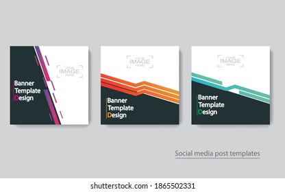 set banner social media post design,vector illustrations.