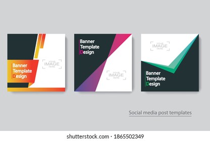 set banner social media post design,vector illustrations.