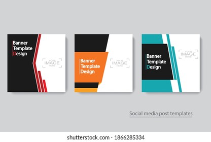 set banner social media post design,vector illustrations.