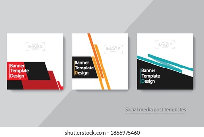 set banner diseño de publicaciones en medios sociales, ilustraciones vectoriales.
