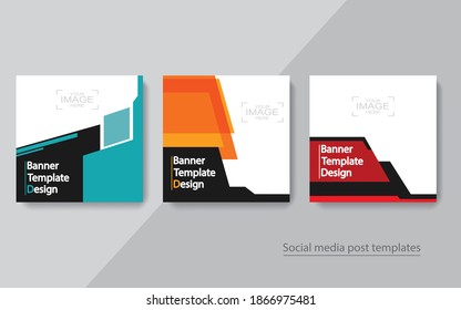 set banner diseño de publicaciones en medios sociales, ilustraciones vectoriales.