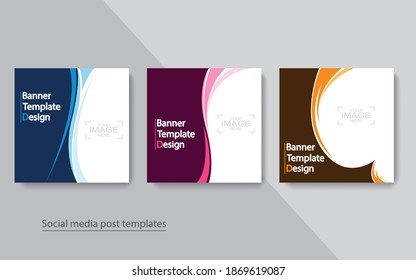 set banner social media post design,vector illustrations.
