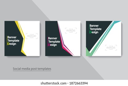 set banner social media post design,vector illustrations.