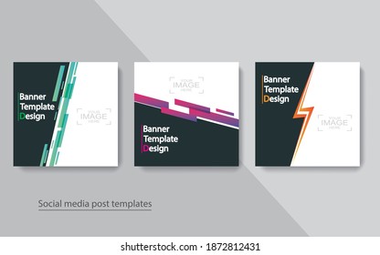set banner social media post design,vector illustrations.