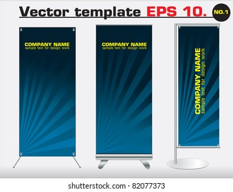 Set of banner stand display with identity background ready for use. Vector template for design work