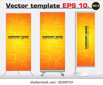 Set of banner stand display with identity background ready for use. Vector template for design work